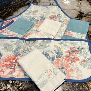 Hand made Gift set Apron with matching dish towels